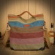 Women Canvas Striped Crossbody Bags Vintage Contrast Color Canvas Tote Handbags Women Canvas Striped Crossbody Bags Vintage Contrast Color Canvas Tote Handbags