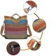 Women Canvas Striped Crossbody Bags Vintage Contrast Color Canvas Tote Handbags Women Canvas Striped Crossbody Bags Vintage Contrast Color Canvas Tote Handbags
